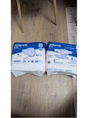 Attends DDP40 Adult Briefs XL Extra Heavy Absorb 20 Ct Lot of 2 Sealed 40 Total